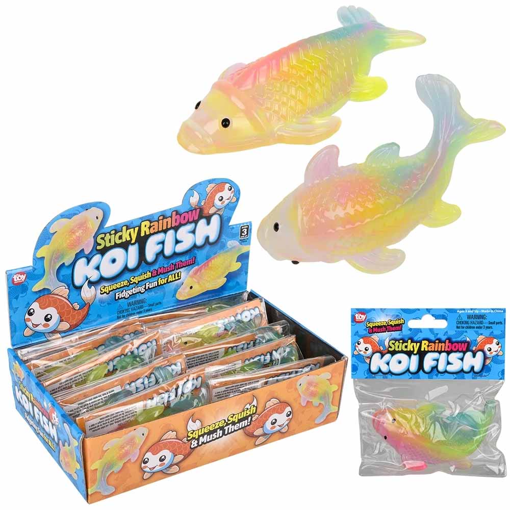 Sticky Rainbow Koi Fish 4.5" (DZ)