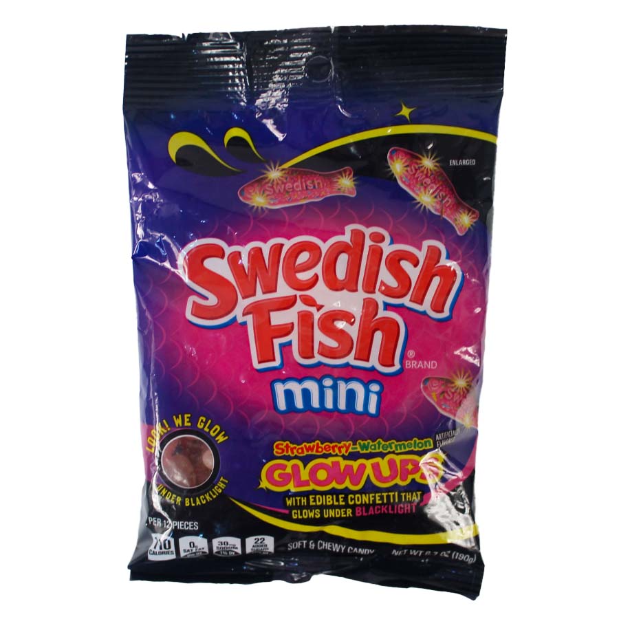 Swedish Fish Mini Strawberry-Watermelon Glow Ups 6.7 oz