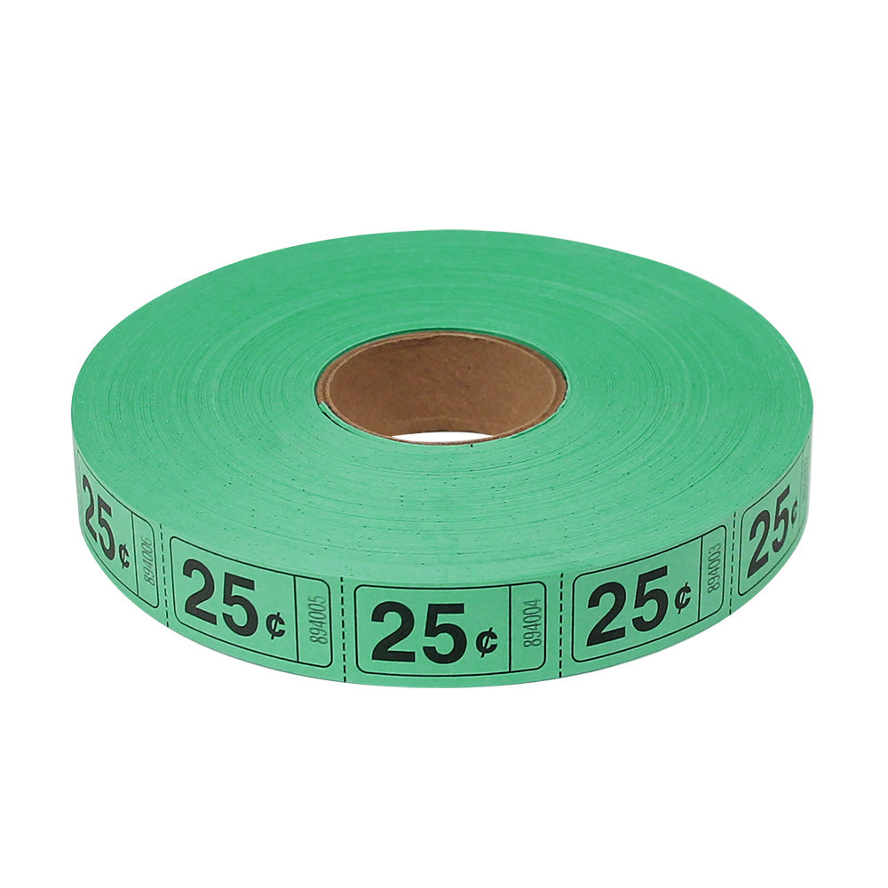 Roll Tickets - 25 Cent - Green 2000 Roll (EACH)