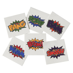 Tattoos - Superhero Action Word Assortment 1.5" (144 PACK)