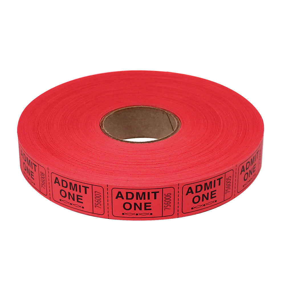 Roll Tickets - Admit One - Red 2000 Roll (EACH)