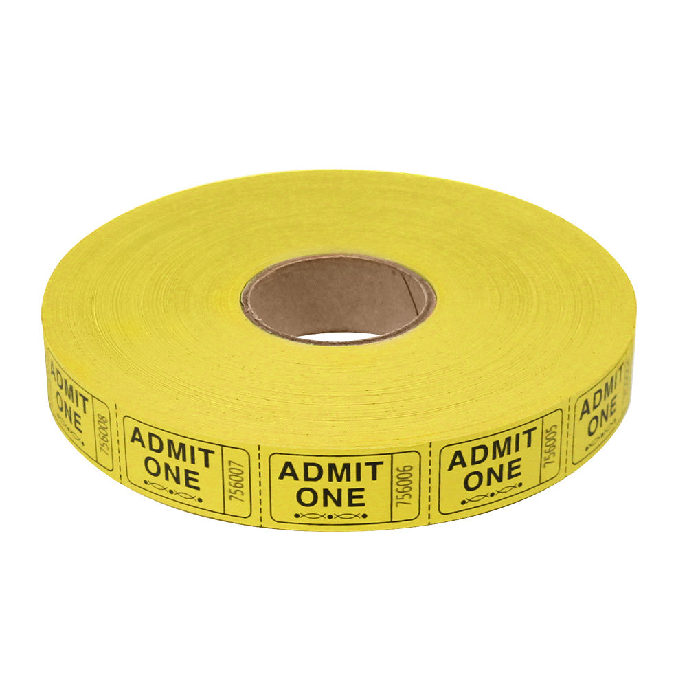 Roll Tickets - Admit One - Yellow 2000 Roll (EACH)