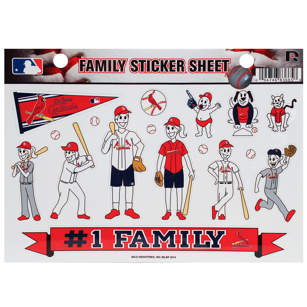 St. Louis Cardinals Family Sticker Sheet (EACH)