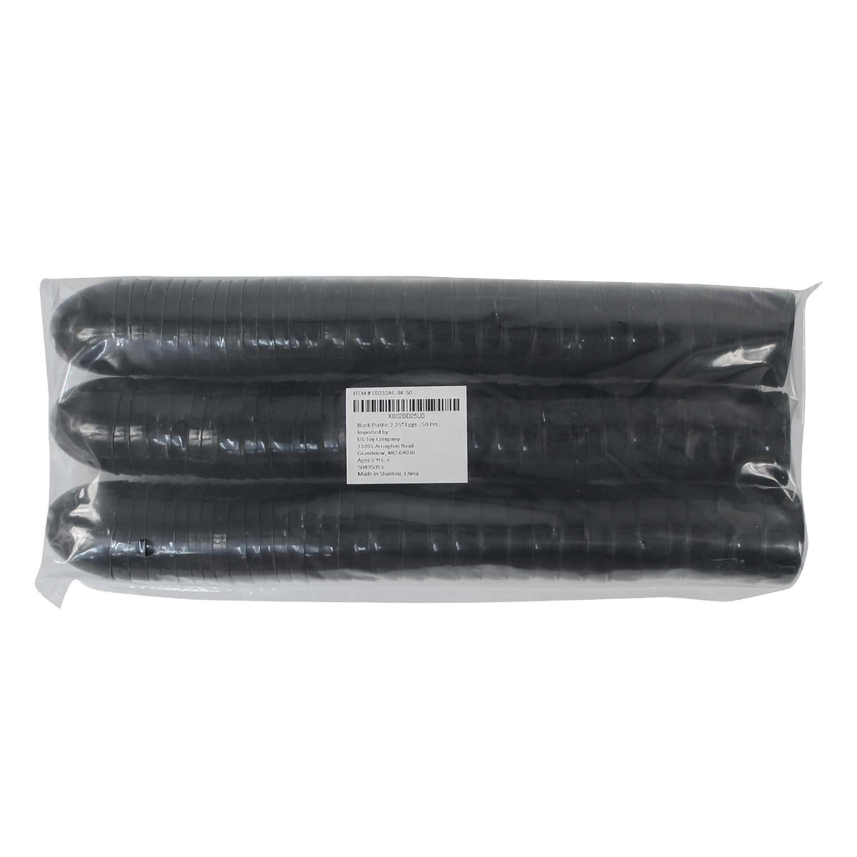 Two Piece Empty Plastic Easter Eggs - Black 2.25" (50 PACK)