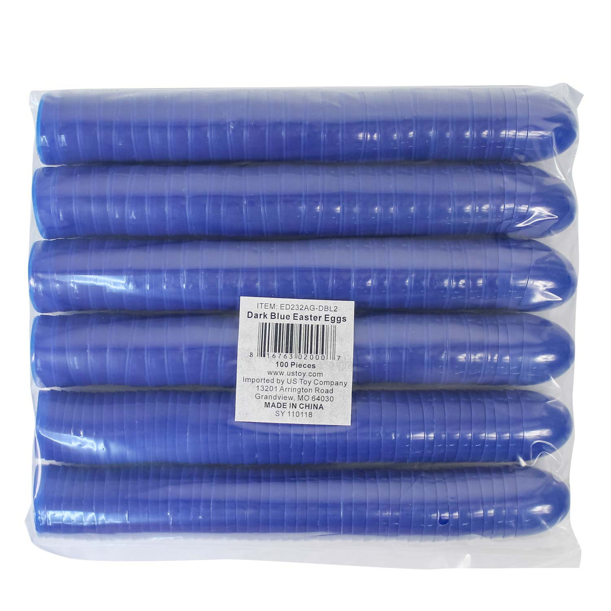 Two Piece Empty Plastic Easter Eggs - Dark Blue 2.25" (100 PACK)