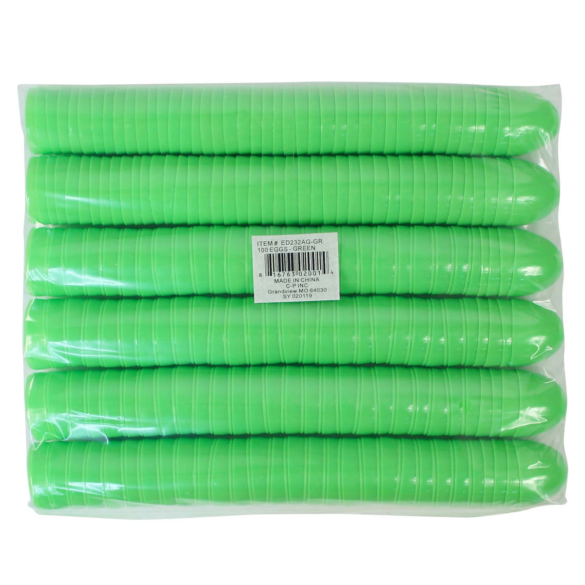 Two Piece Empty Plastic Easter Eggs - Green 2.25" (100 PACK)