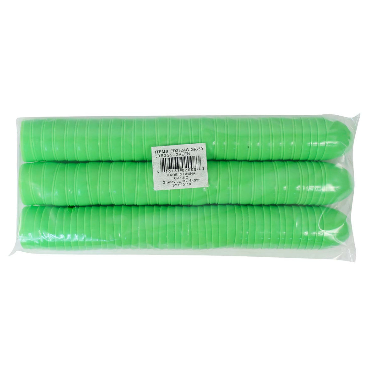 Two Piece Empty Plastic Easter Eggs - Green 2.25" (50 PACK)