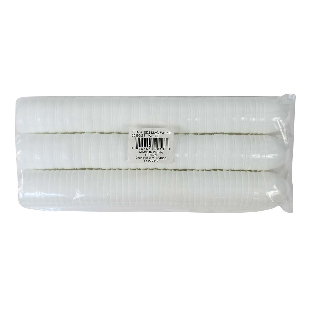 Two Piece Empty Plastic Easter Eggs - White 2.25" (50 PACK)
