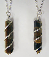 TIGER EYE COIL WRAPPED STONE  (sold by the piece or dozen )