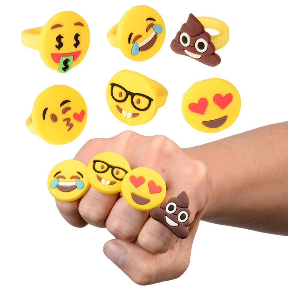 Child Size Emoticon Ring Assortment 1" (DZ)