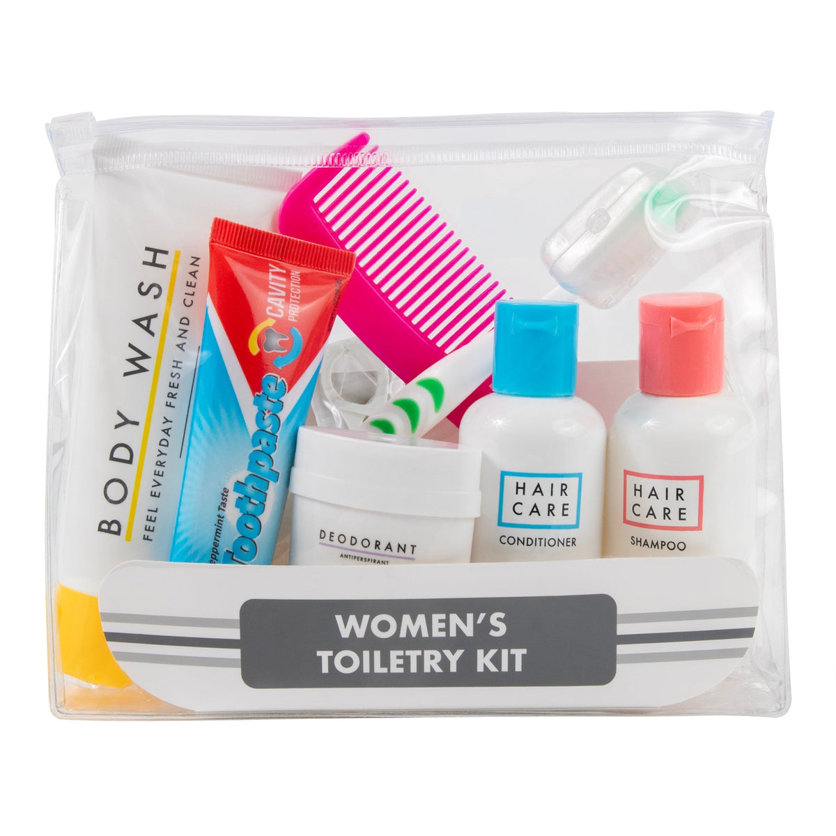 15-piece Women's Travel Hygiene Kit with TSA-Approved Bag