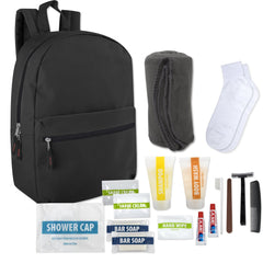 15-Piece Essential Homeless Hygiene Kit with Backpack, Blanket, Socks