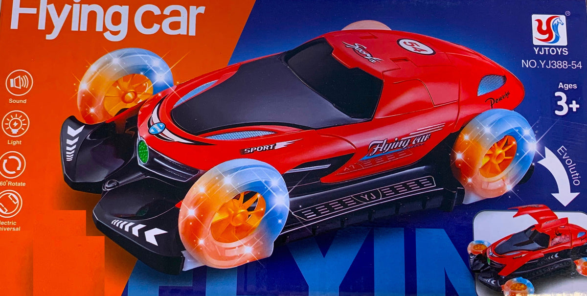 FUTURISTIC LIGHT UP SPINNING FLYING GULL WING DOOR CAR PLAYS MUSIC AND FLASHES (sold by the piece)