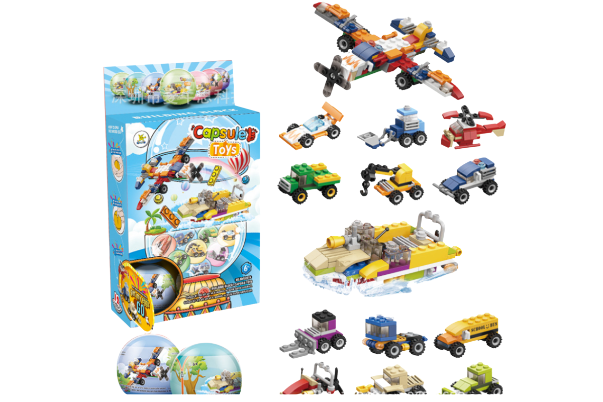 Transport Themed Building Block Capsule Toys