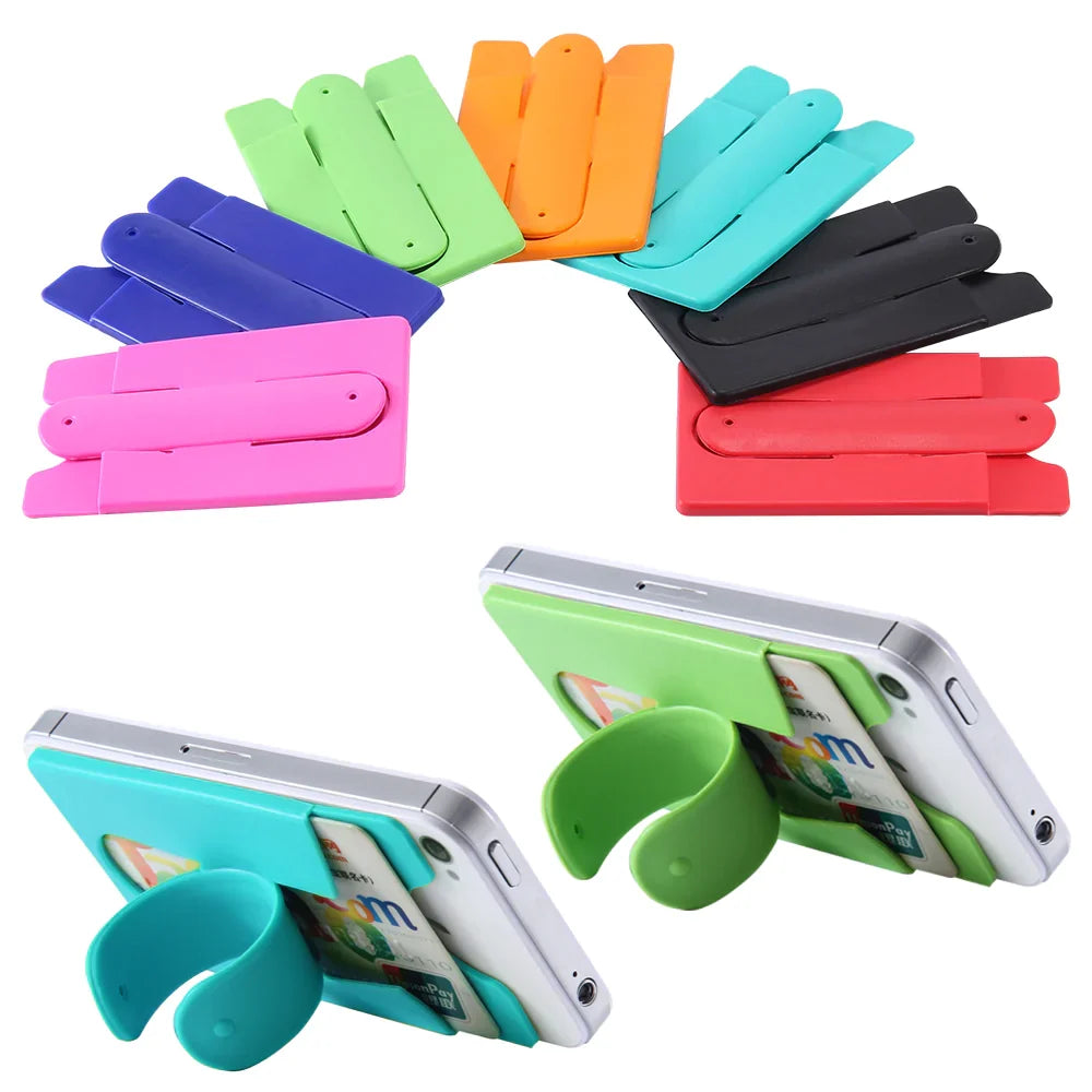 SILICONE CREDIT CARD WALLET CELL PHONE STAND ( sold by the piece or dozen)