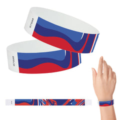 Tyvek Paper Wristbands - Abstract RWB 3/4" (500 PACK)