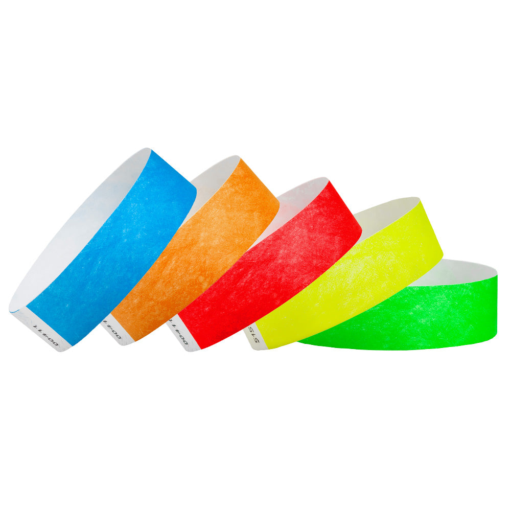 Tyvek Wristbands - Neon Combo 3/4" (500 PACK)