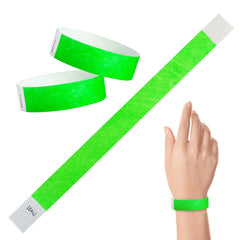 Tyvek Paper Wristbands - Neon Lime 3/4" (100 PACK)