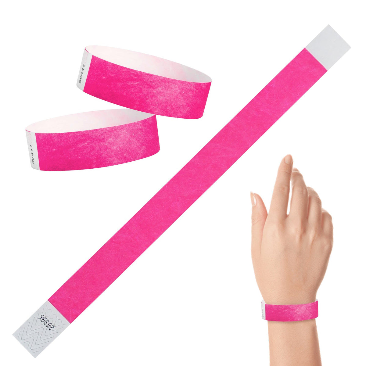 Tyvek Paper Wristbands - Neon Pink 3/4" (500 PACK)