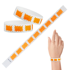 Tyvek Paper Wristbands - Orange Burst 3/4" (500 PACK)