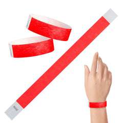 Tyvek Paper Wristbands - Red 3/4" (100 PACK)