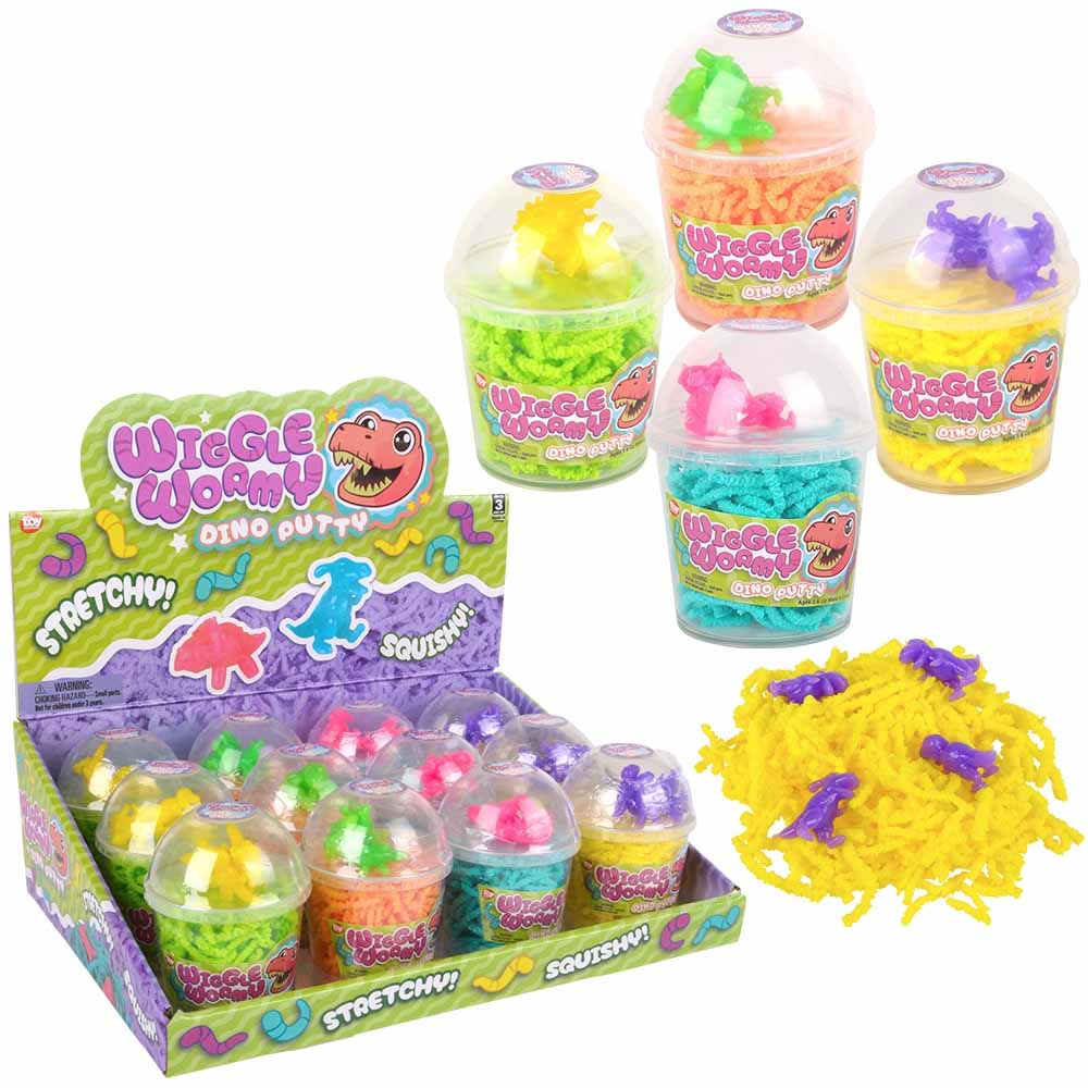Wiggle Wormy Dinosaur Putty Assortment 3.6" (DZ)