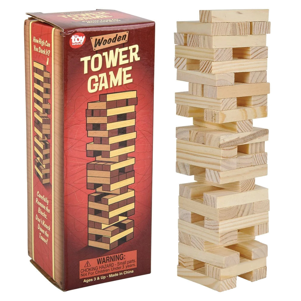 Wooden Tower Game 6 inches Tall (EACH)