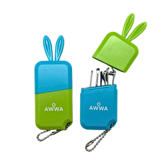 Customised 4-Piece Manicure Set In Case With Rabbit Ears (Preorder)