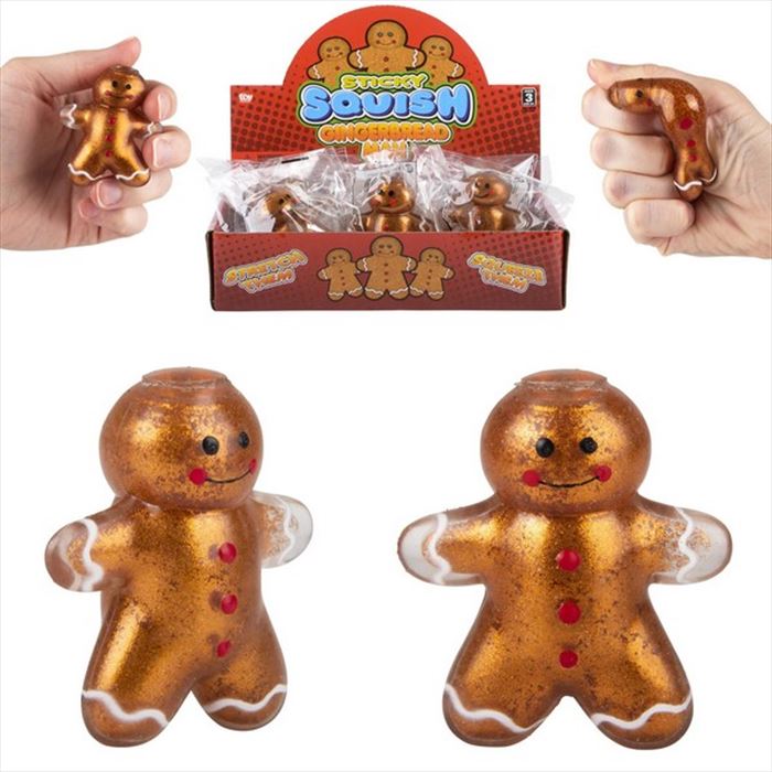 Squish Sticky Gingerbread Man Fidget Kids Toy