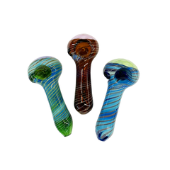 4.5" Hand Pipe Marble Glass Slime Color Head Swirling Art