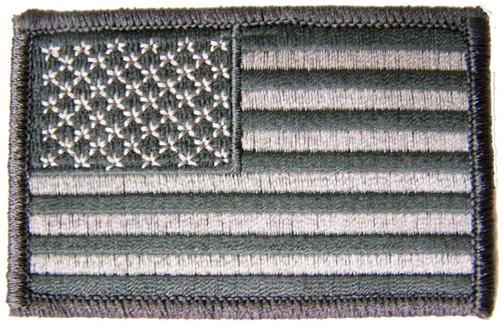 AMERICAN FLAG URBAN GREY left arm 3 INCH EMBROIDERED PATCH ( sold by the piece )