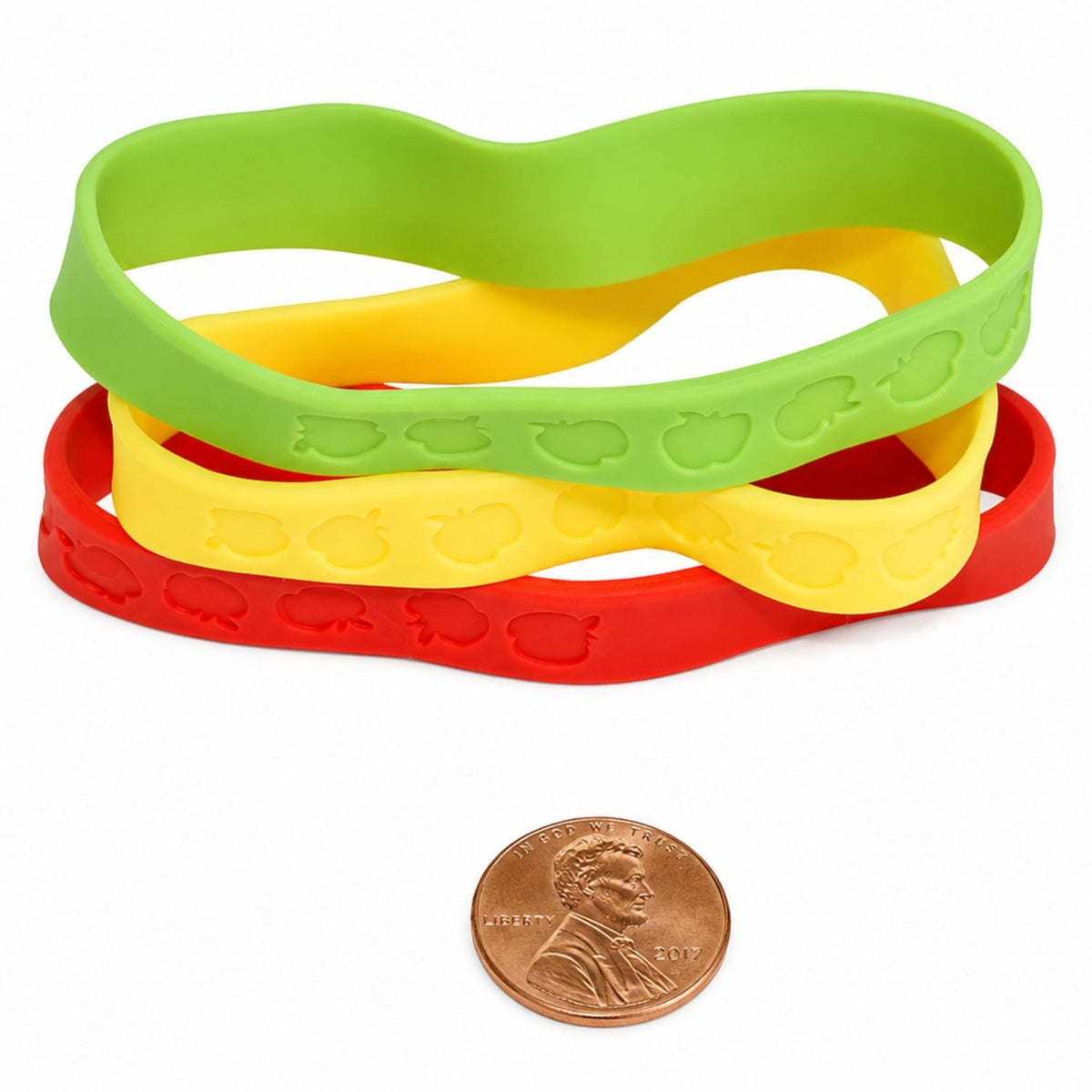 Rubber Apple Bracelets (48 total bracelets in 2 bags) 30?› each