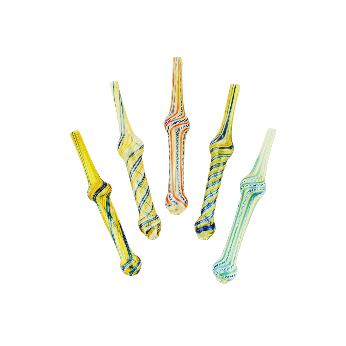 6" Dab Straw Silver Fume Glass with Twisting Art  Nectar Collector