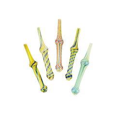 6" Dab Straw Silver Fume Glass with Twisting Art  Nectar Collector