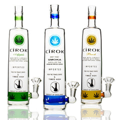 12" Cirok Vodka Bottle Five Time High with 14m Male Bowl and 14mm Male Banger