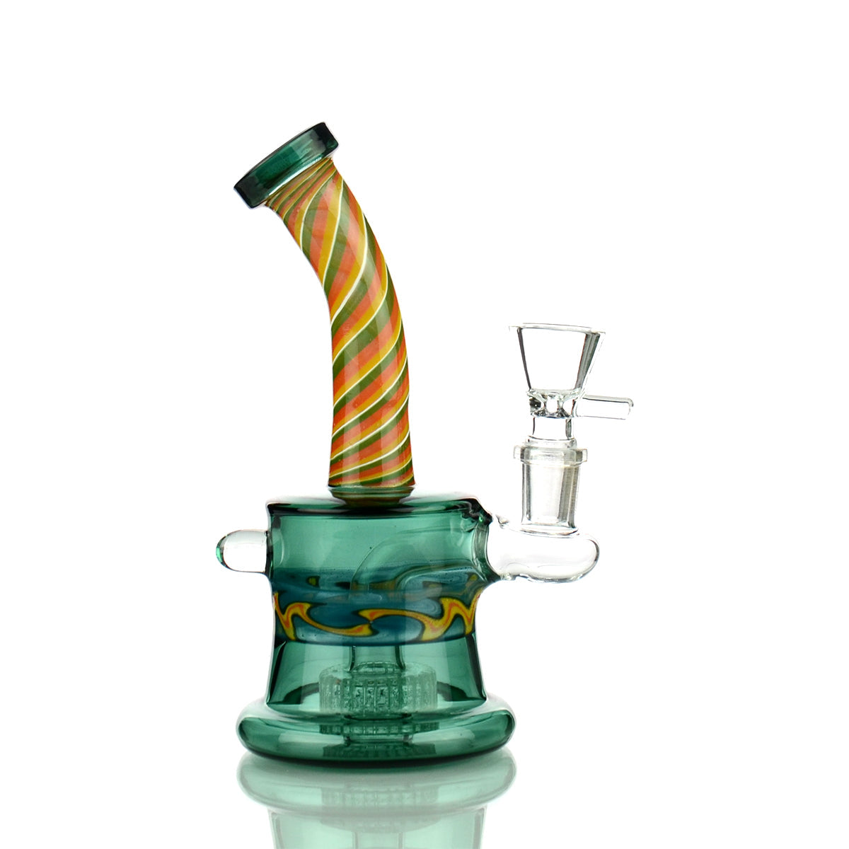 7" Reversal Art Bong Rig with Color Tube Glass and 14mm Male Bowl