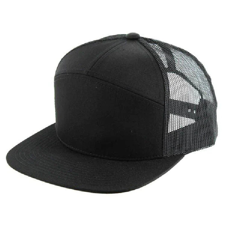 Kamel 707 7 Panel Flat  Adjustable Snapback Mesh Trucker Cap