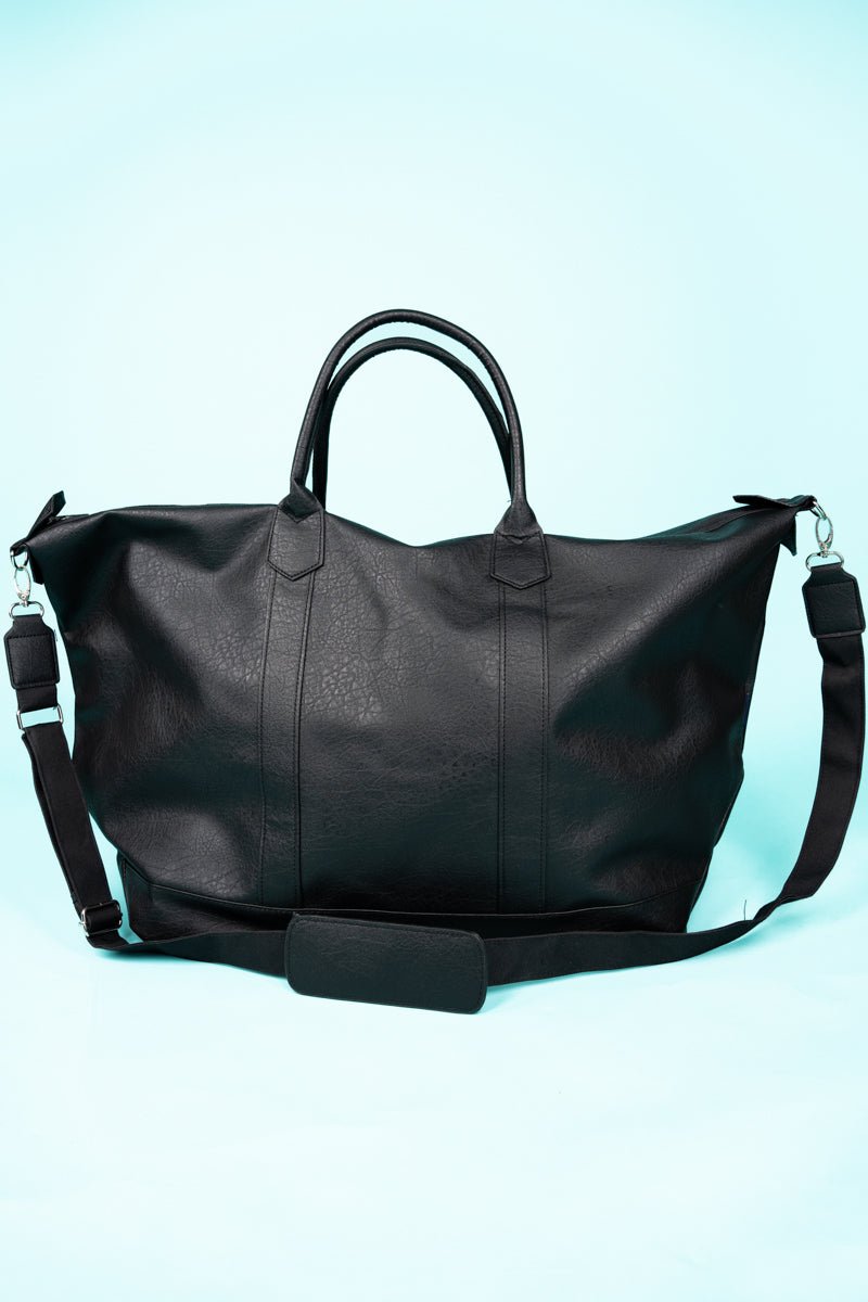 NGIL Black Faux Leather Weekender