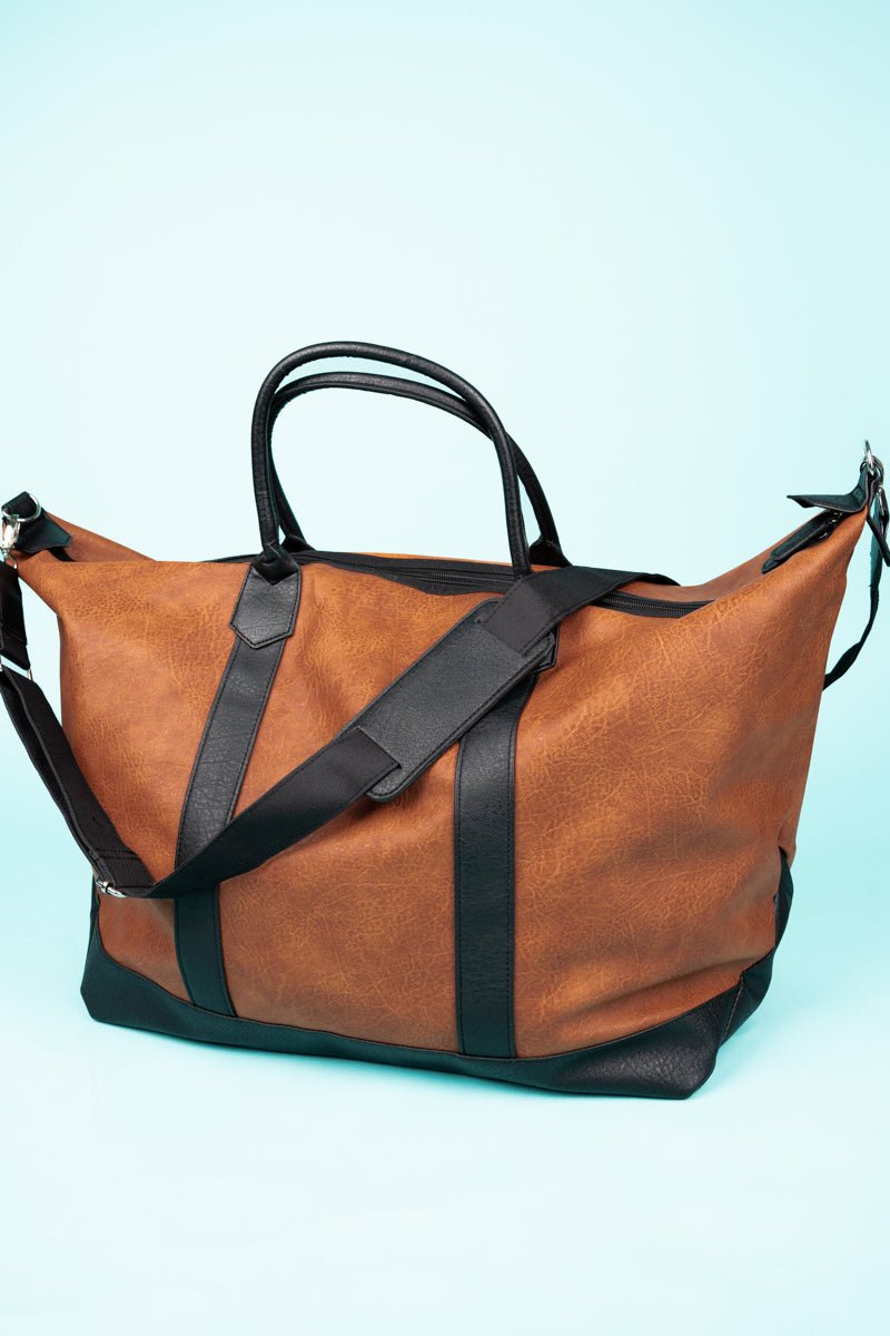 NGIL Light Brown Faux Leather Weekender