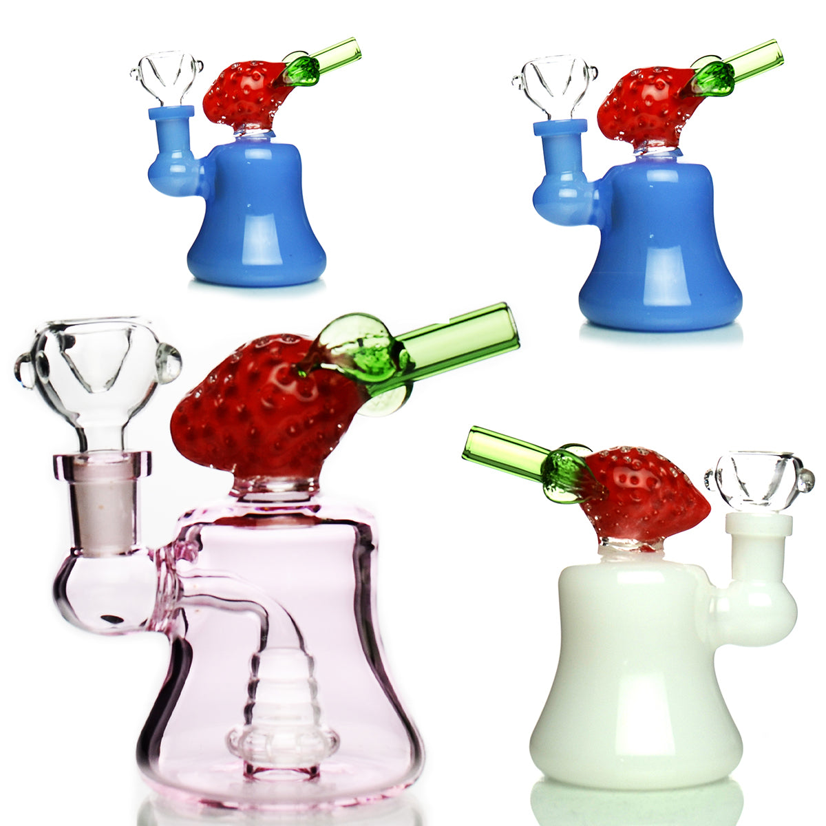 6" Strawberry Bong with 14mm Male Bowl