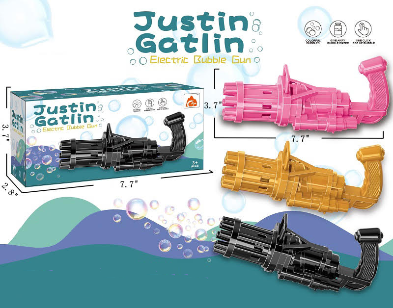 7.7" HANDHELD BUBBLE GUN TOY ( sold by the piece)