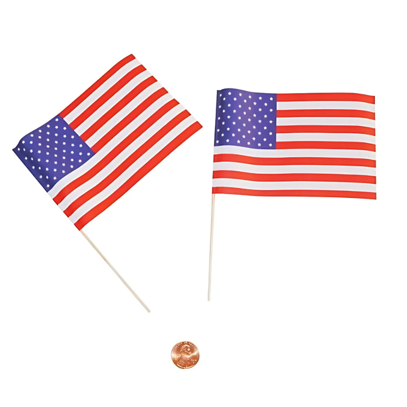 Small Paper American Flags on Sticks (288 total Flags in 2 bags) 4?› each
