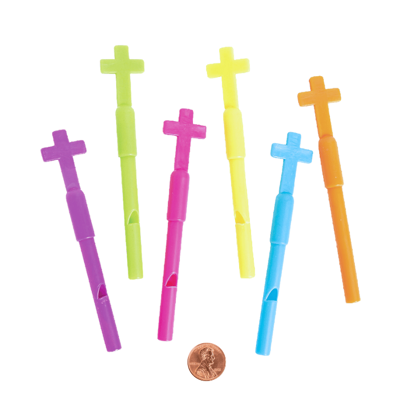 Colorful Cross Whistles (144 total mazes in 2 bags) 12?› each