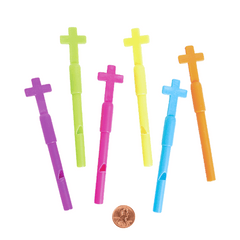 Colorful Cross Whistles (144 total mazes in 2 bags) 12?› each
