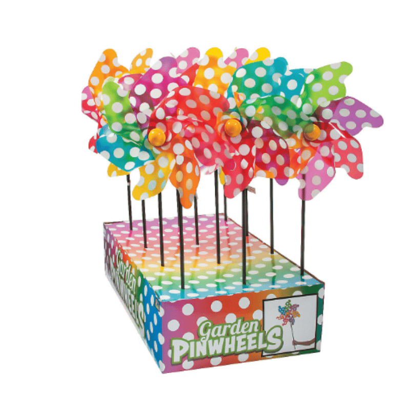 Large Colorful Polka Dot Pinwheels - Plastic (12/box) ($5.21 each)