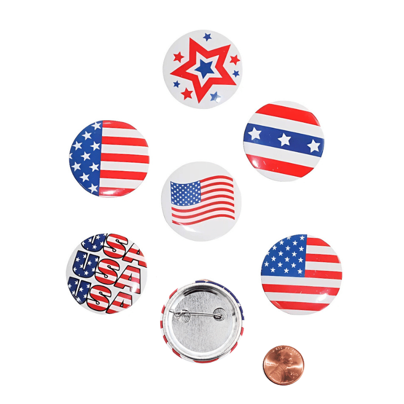 Metal Patriotic Buttons (48 total buttons in 2 bags) 26?› each