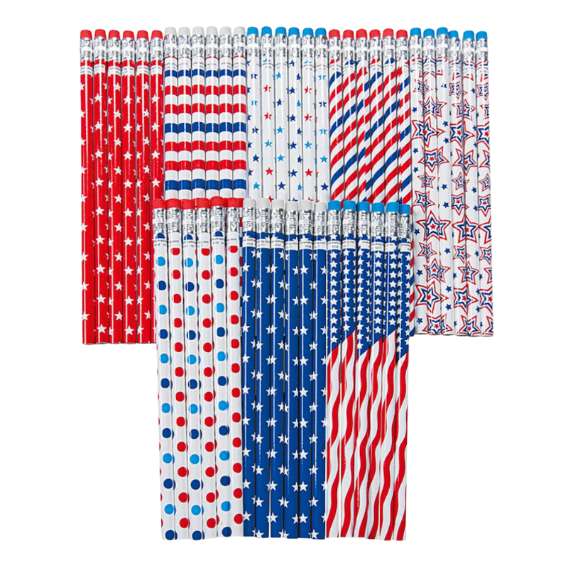Wooden USA Flag Pencils (72/package) 25?› each