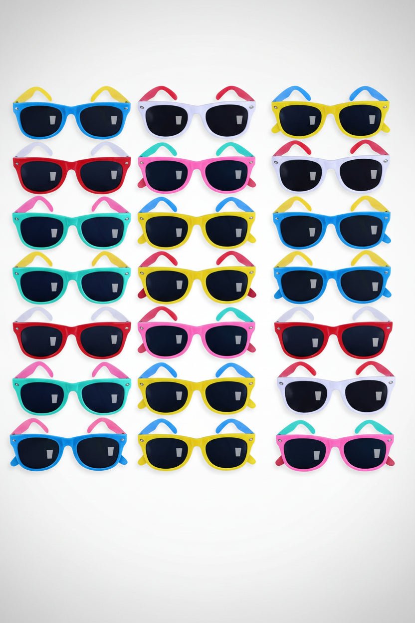 Bulk Wholesale 50 Pack Kids UV Sunglasses, Assorted Colors, Ages 3-6