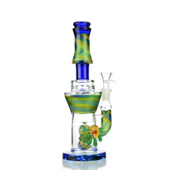 10" Water Pipe Inside Marble Art Water Pipe with Locket and 14mm Male Bowl