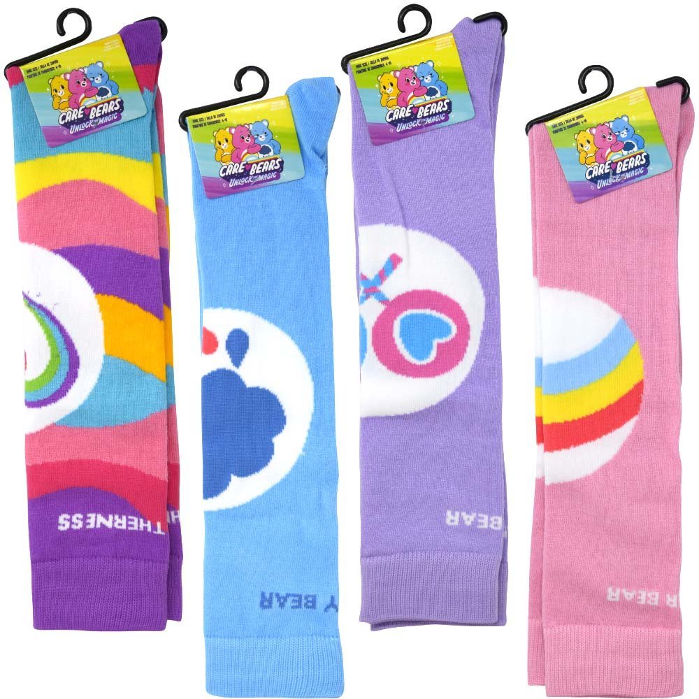 Care Bears Character Socks (4 Pairs) ƒ?? Soft Stretch Fit, Sizes 4ƒ??10